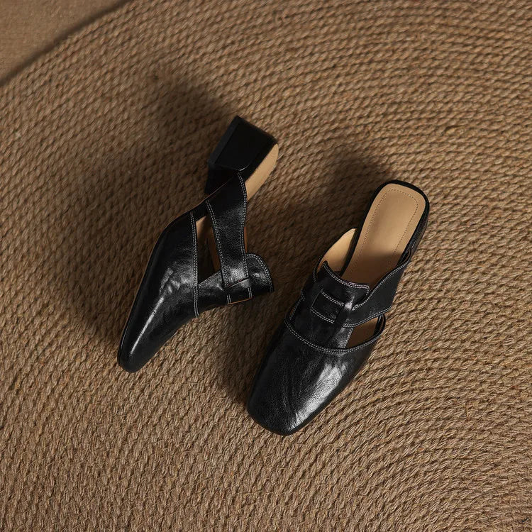 Andie mules in vera pelle