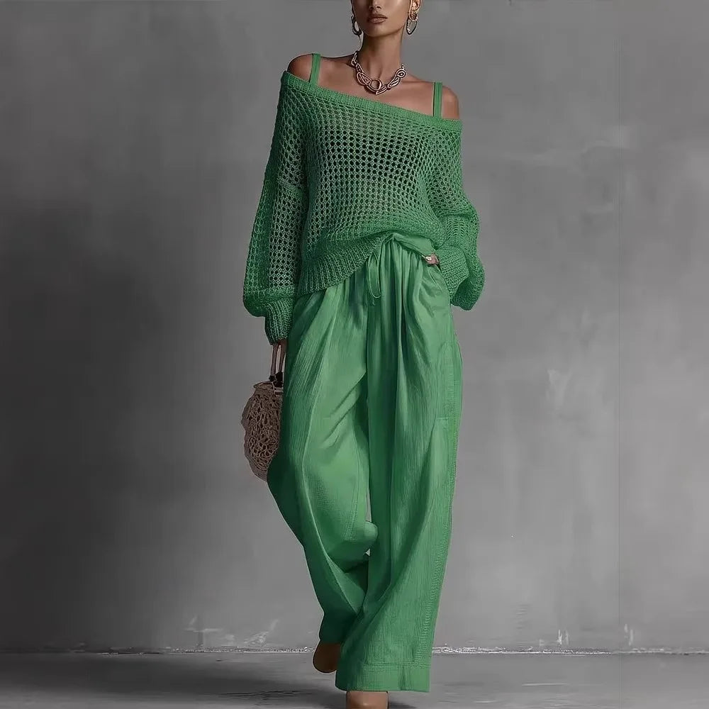 Clarissa | Completo Due Pezzi Elegante con Pantaloni Ampi 6