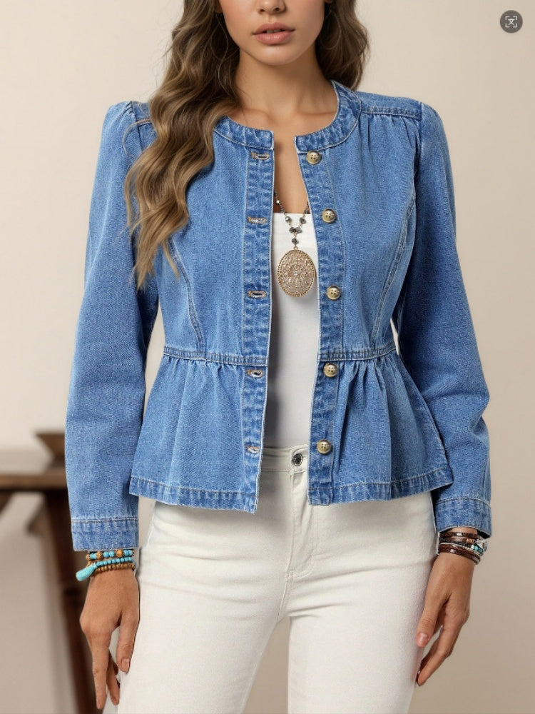 Valeria | Giacca Denim Cropped con Maniche a Sbuffo 1