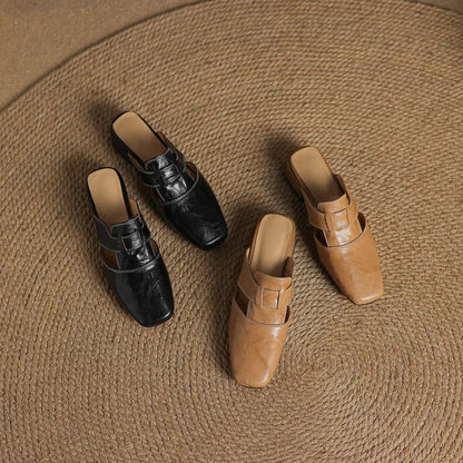 Andie mules in vera pelle