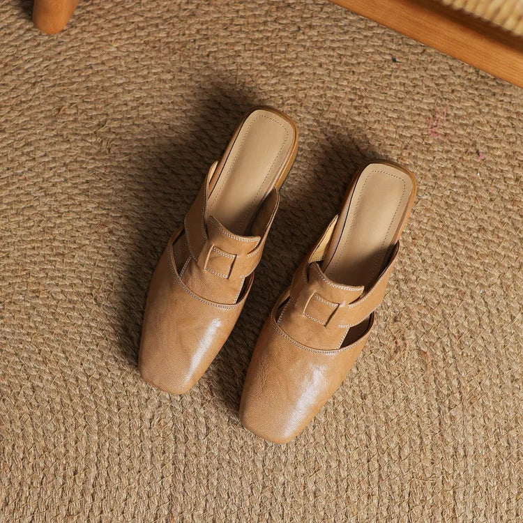 Andie mules in vera pelle