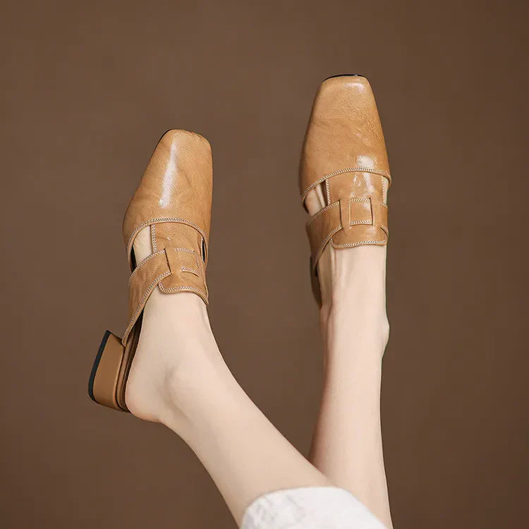 Andie mules in vera pelle