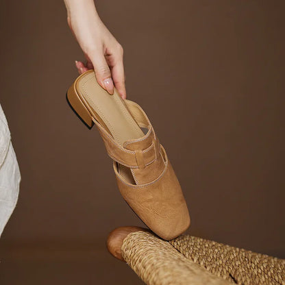 Andie mules in vera pelle