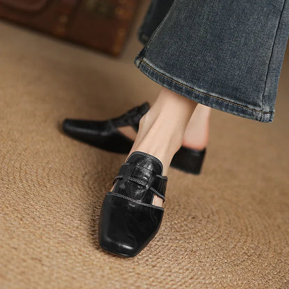 Andie mules in vera pelle