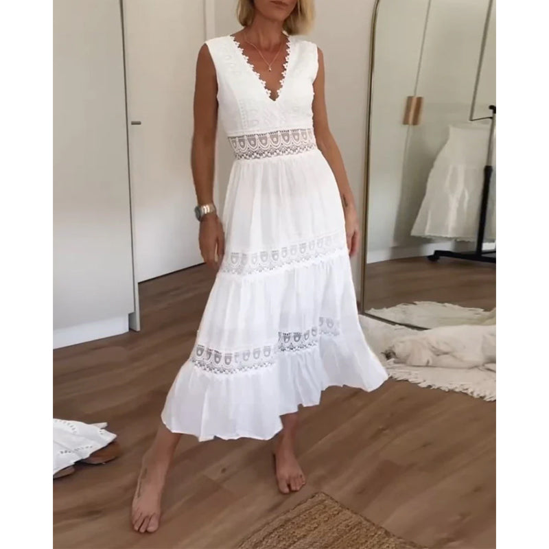 Aurélie | Abito in Pizzo Elegante con Scollo a V