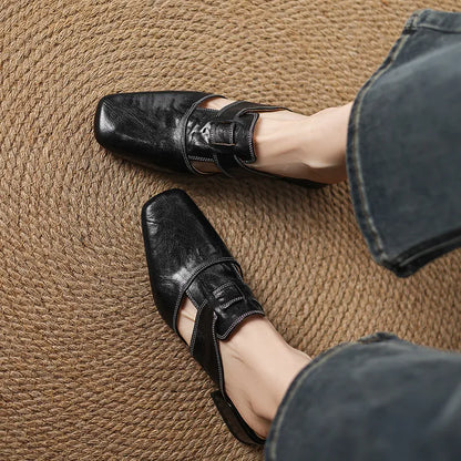 Andie mules in vera pelle