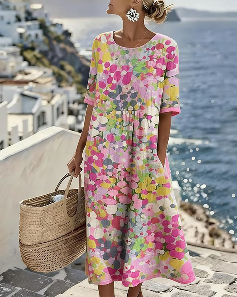 Cherie | Abito Midi Floreale Ampio e Leggero