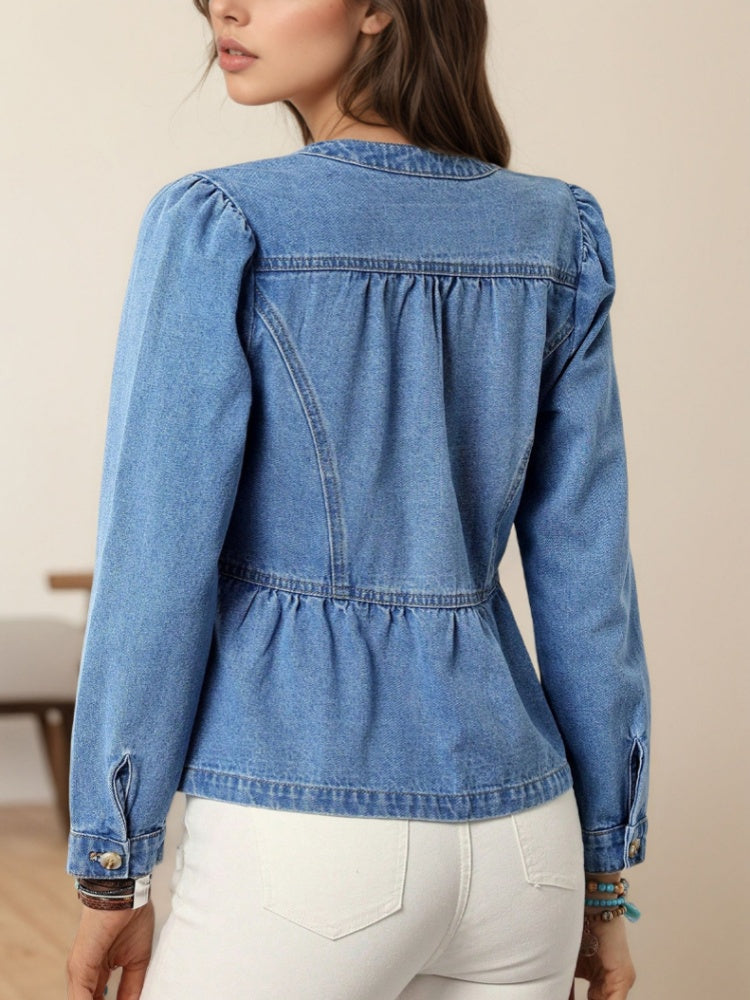 Valeria | Giacca Denim Cropped con Maniche a Sbuffo 4