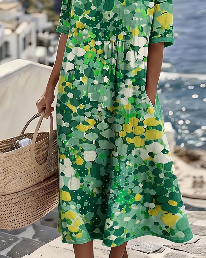 Cherie | Abito Midi Floreale Ampio e Leggero