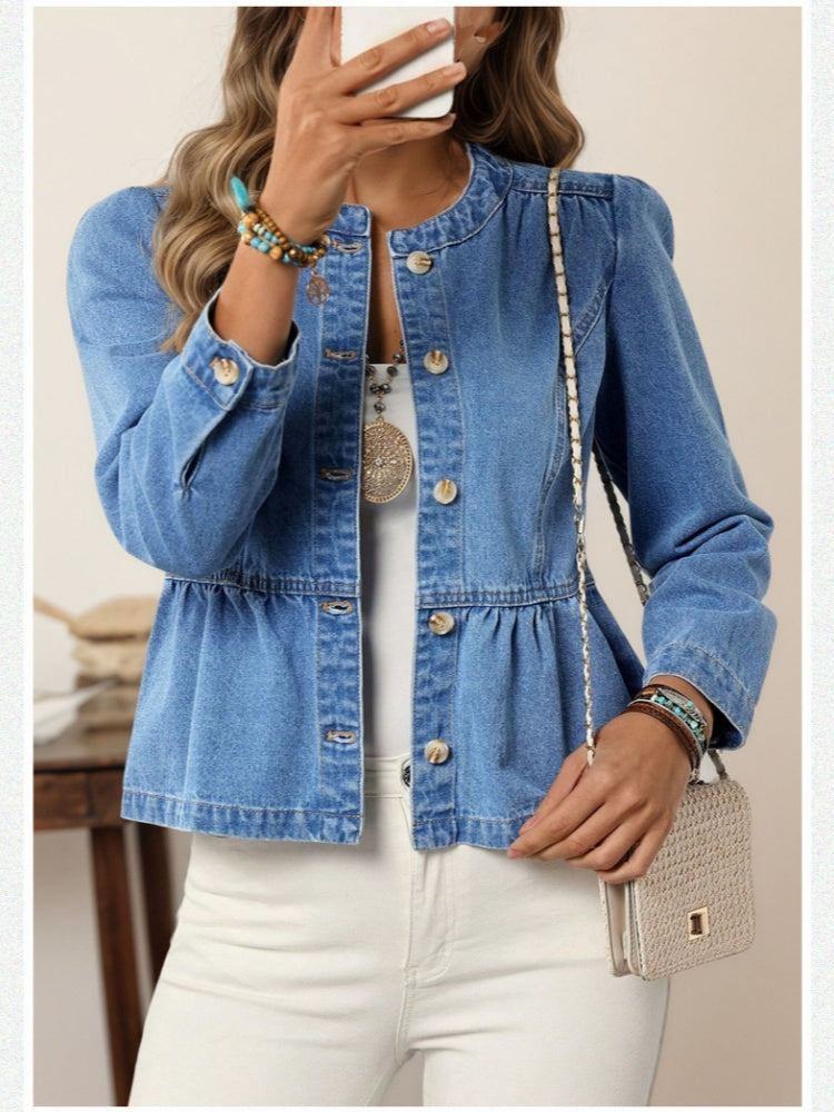 Valeria | Giacca Denim Cropped con Maniche a Sbuffo 5