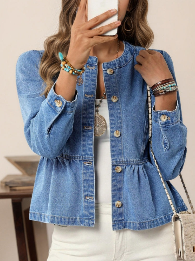 Valeria | Giacca Denim Cropped con Maniche a Sbuffo 6