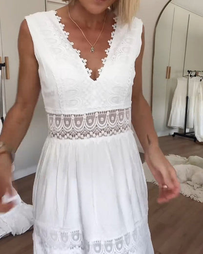 Aurélie | Abito in Pizzo Elegante con Scollo a V