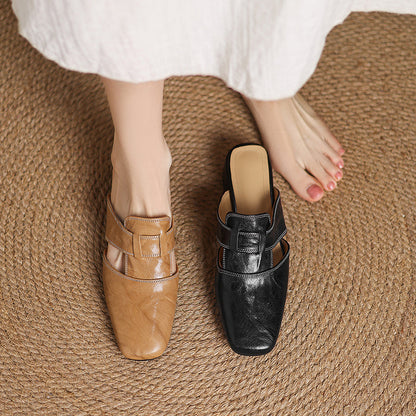 Andie mules in vera pelle