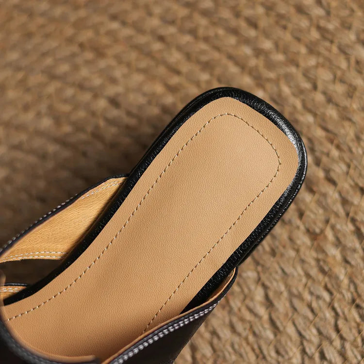 Andie mules in vera pelle