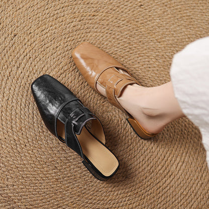 Andie mules in vera pelle