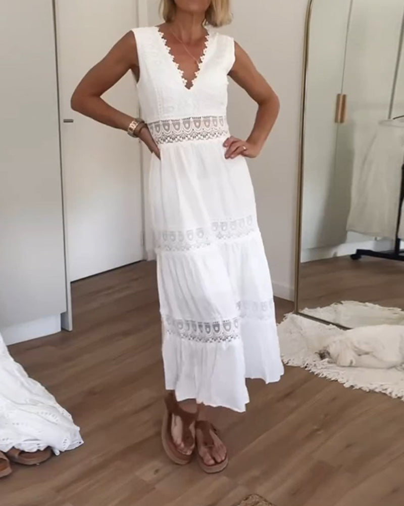 Aurélie | Abito in Pizzo Elegante con Scollo a V