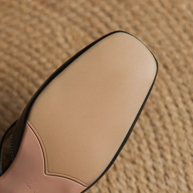 Andie mules in vera pelle