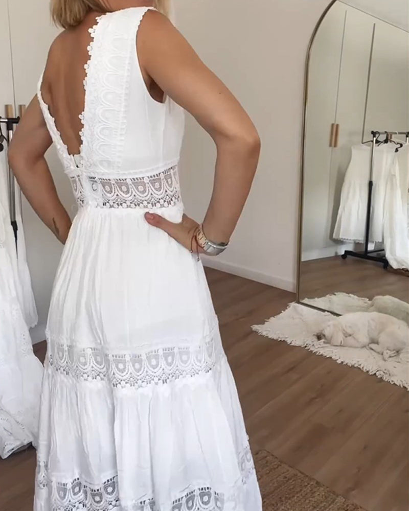Aurélie | Abito in Pizzo Elegante con Scollo a V
