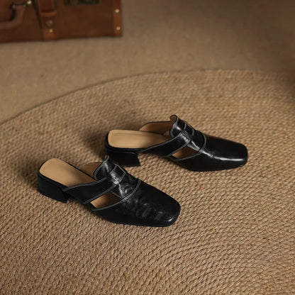 Andie mules in vera pelle