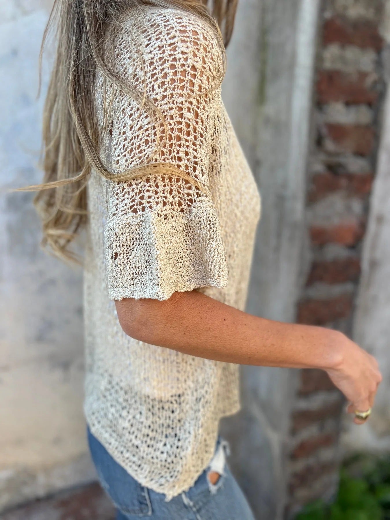 Carola | Gilet in Maglia Traforata con Bottone 3