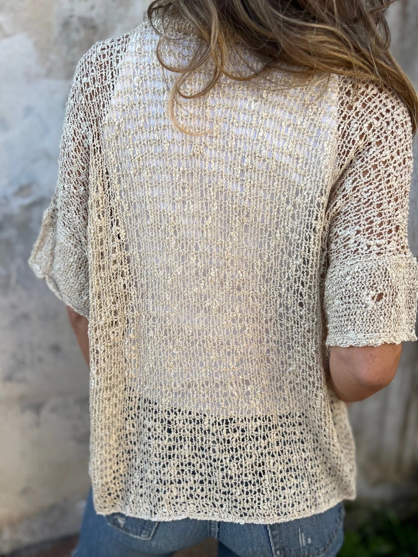 Carola | Gilet in Maglia Traforata con Bottone 4