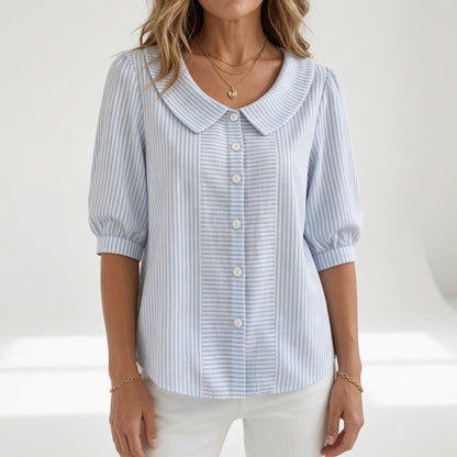 Zélie | Blusa Estiva a Righe con Maniche a Sbuffo 1