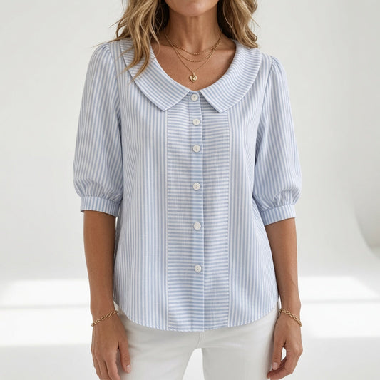 Zélie | Blusa Estiva a Righe con Maniche a Sbuffo 1
