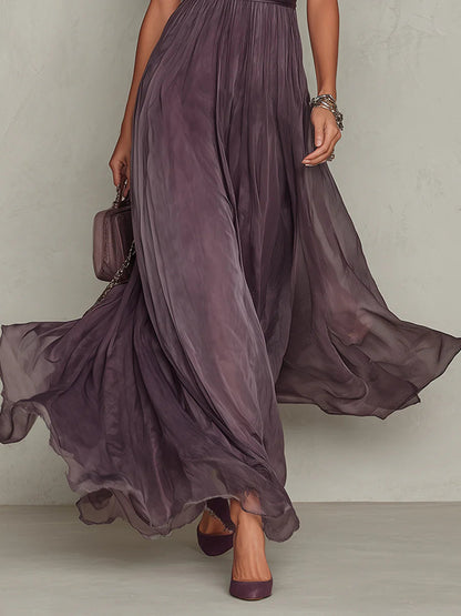 Flavia | Abito Midi Plissettato con Collo Alto