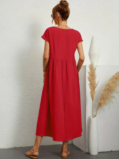 Cintia | Abito Midi Morbido con Tasche