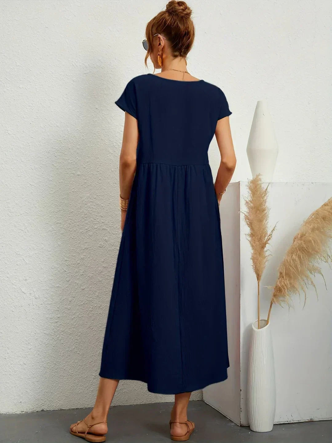 Cintia | Abito Midi Morbido con Tasche