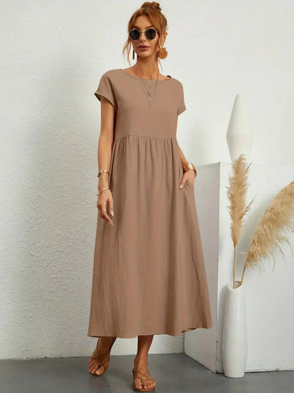 Cintia | Abito Midi Morbido con Tasche