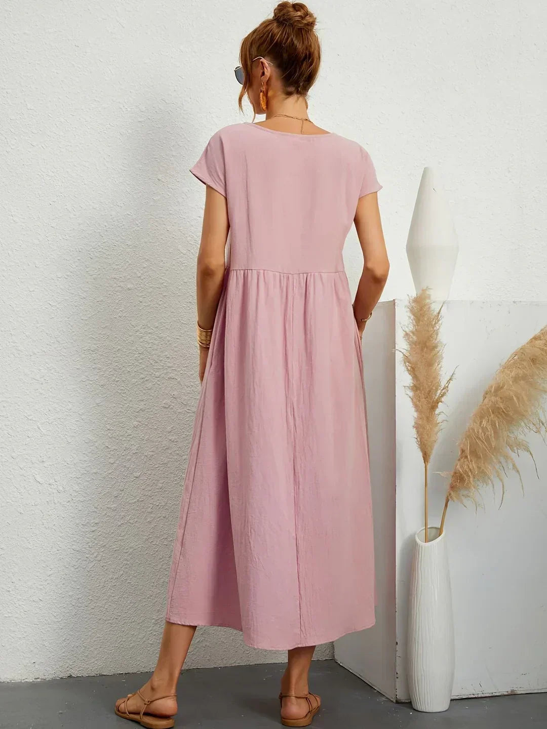 Cintia | Abito Midi Morbido con Tasche
