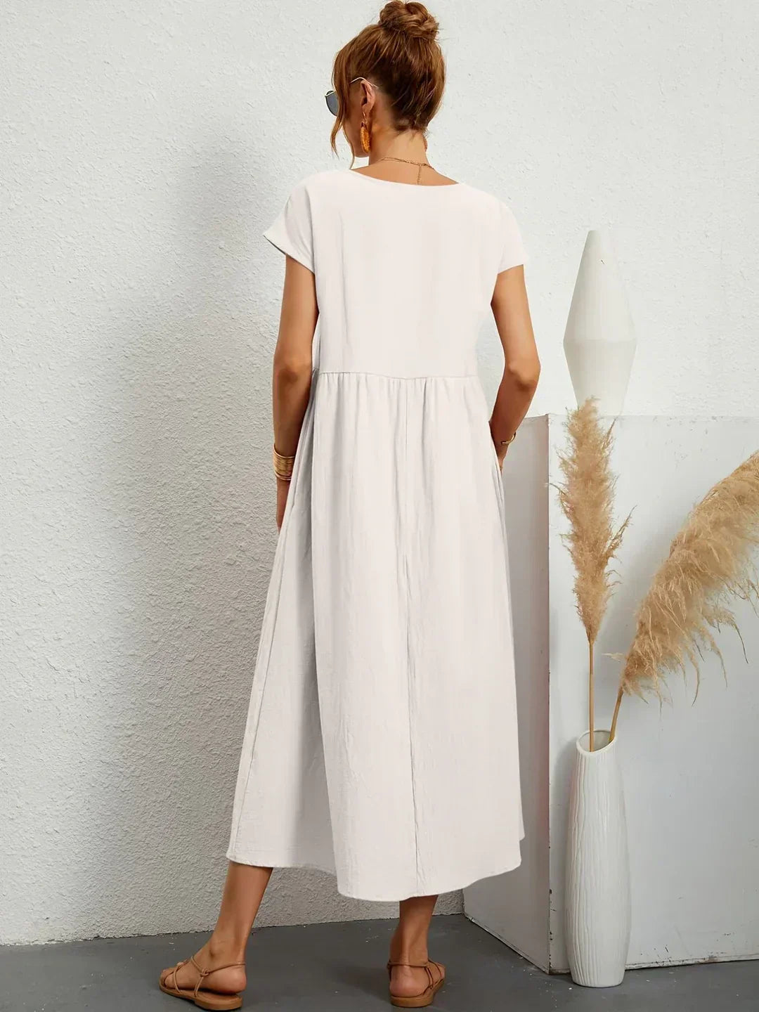 Cintia | Abito Midi Morbido con Tasche