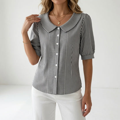 Zélie | Blusa Estiva a Righe con Maniche a Sbuffo 7