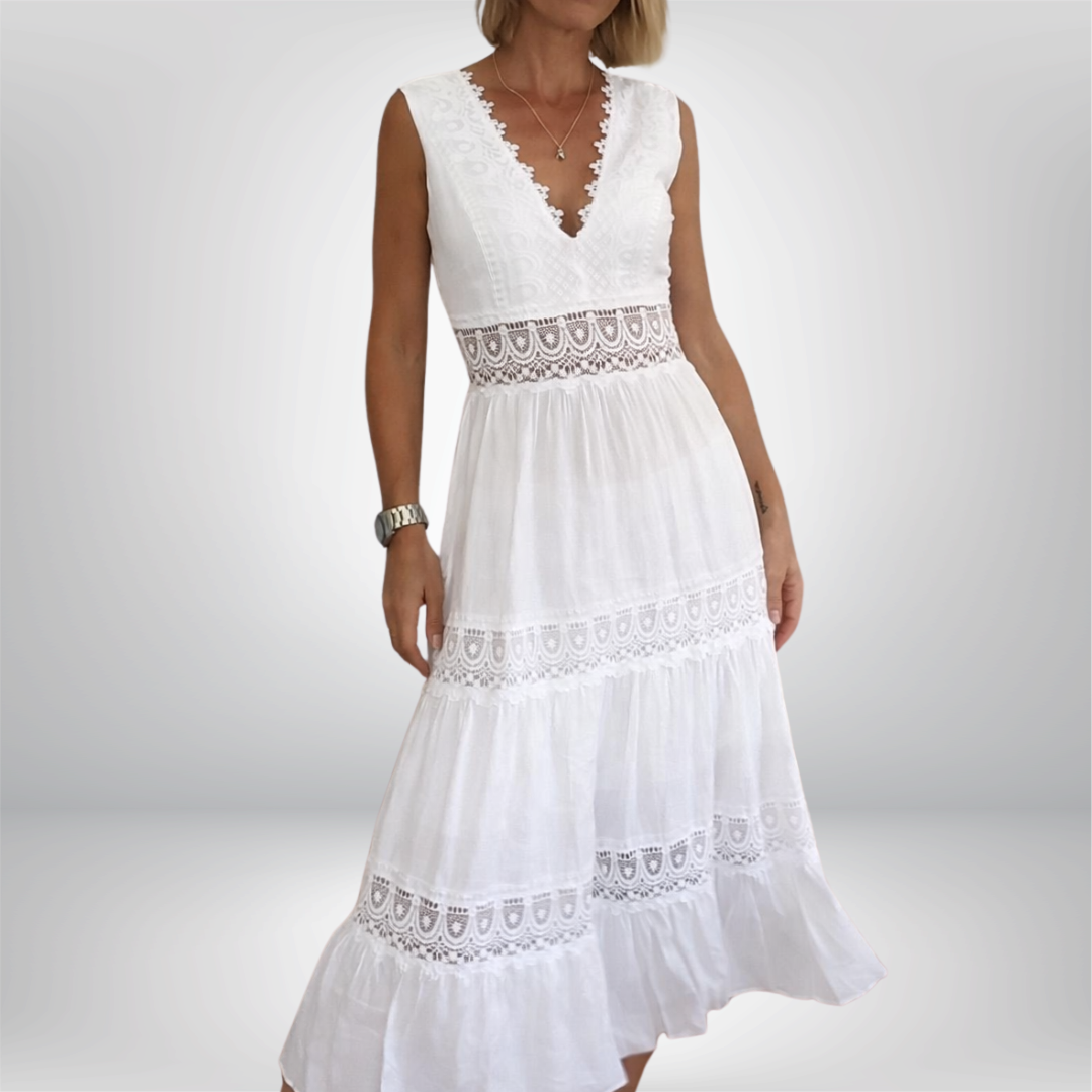 Aurélie | Abito in Pizzo Elegante con Scollo a V