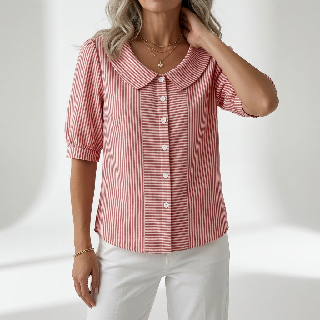 Zélie | Blusa Estiva a Righe con Maniche a Sbuffo 8