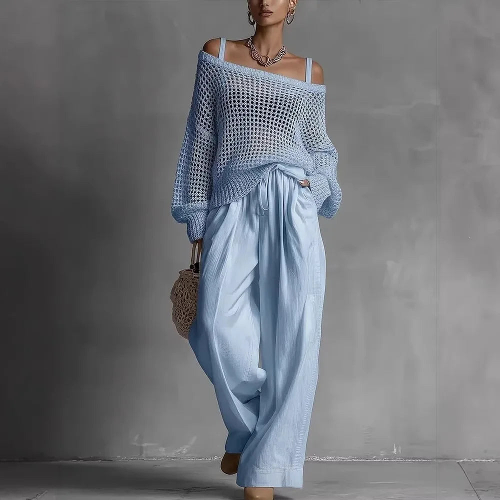Clarissa | Completo Due Pezzi Elegante con Pantaloni Ampi 2
