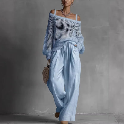 Clarissa | Completo Due Pezzi Elegante con Pantaloni Ampi 2