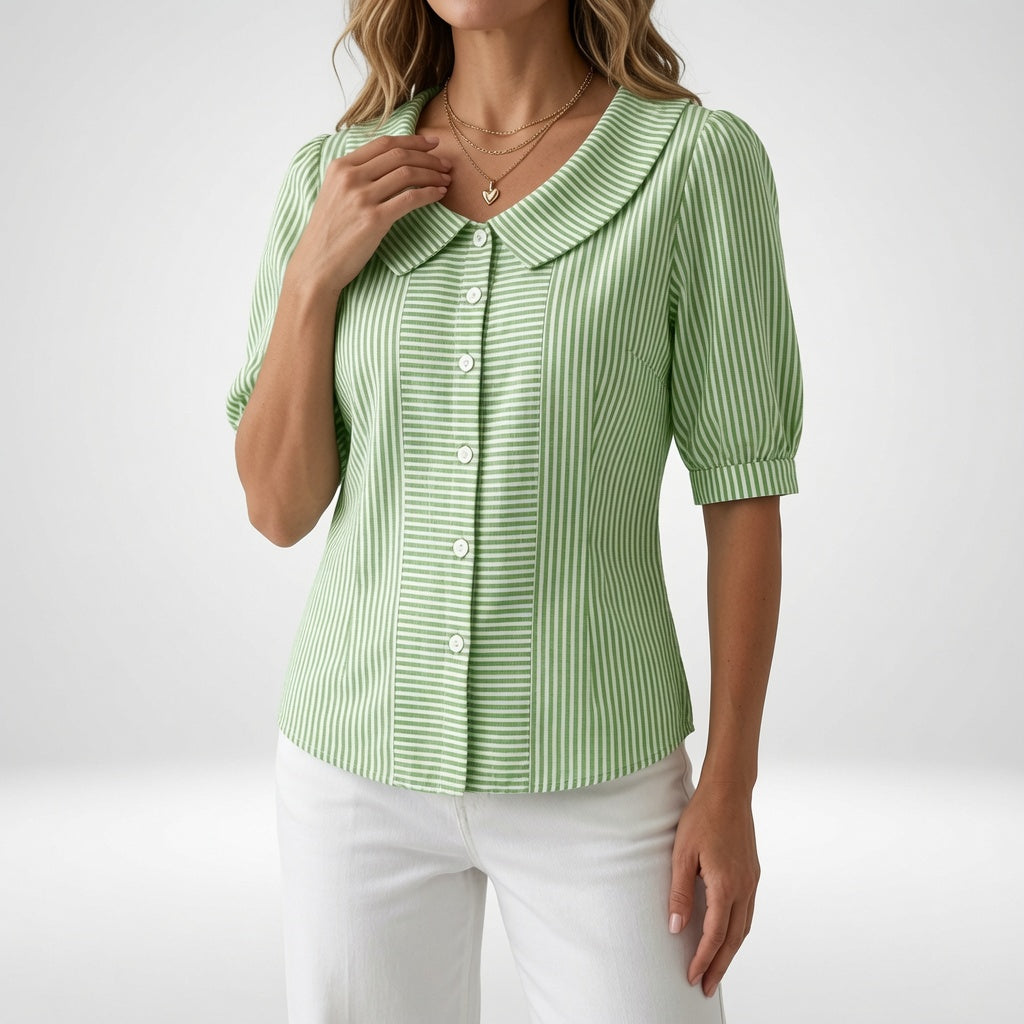 Zélie | Blusa Estiva a Righe con Maniche a Sbuffo 4