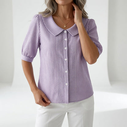 Zélie | Blusa Estiva a Righe con Maniche a Sbuffo 5