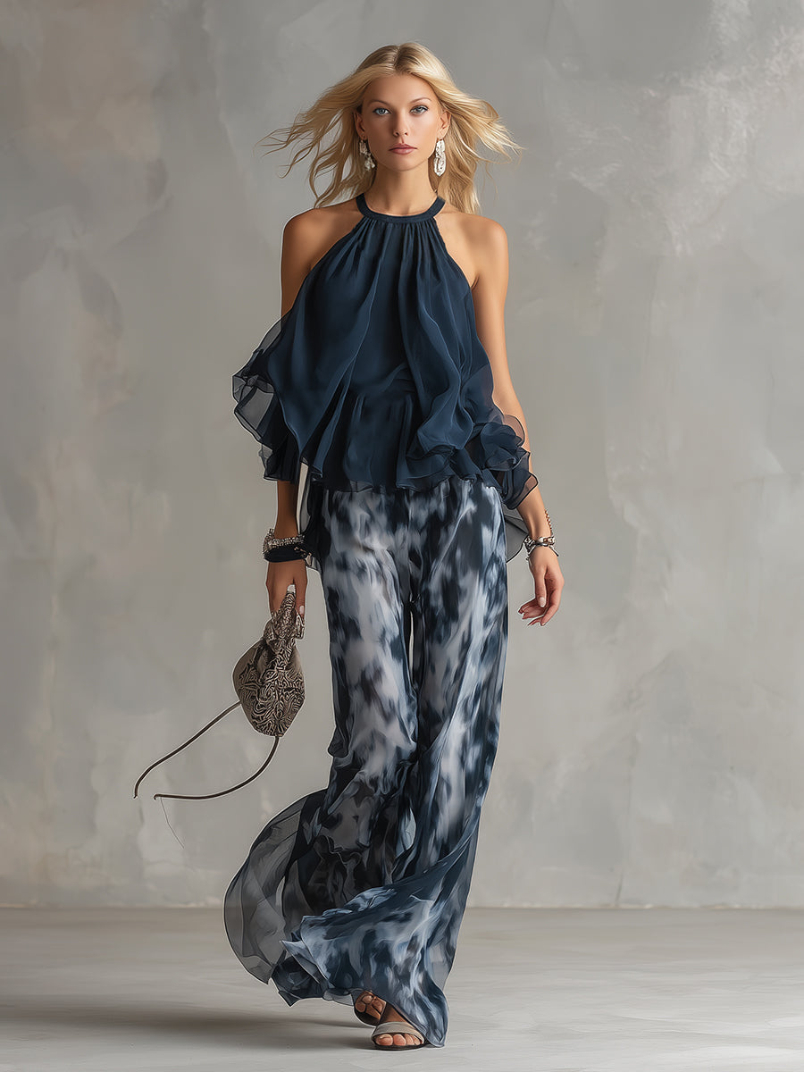 Vivienne | Completo Estivo Elegante con Pantalone Largo
