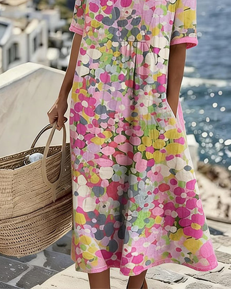 Cherie | Abito Midi Floreale Ampio e Leggero