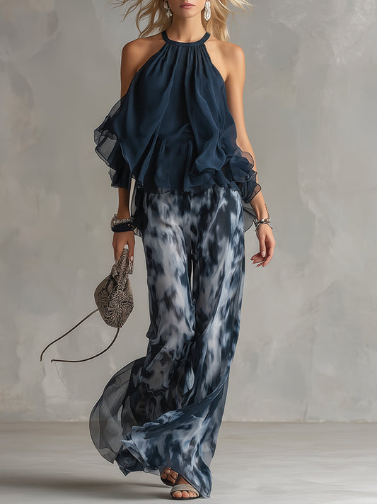 Vivienne | Completo Estivo Elegante con Pantalone Largo