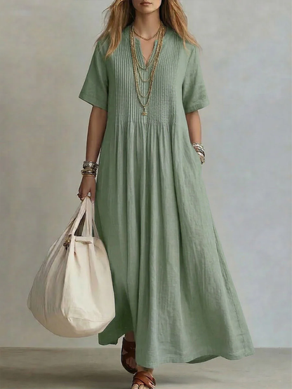 Leonie | Abito Lungo Estivo Fluido con Pieghe