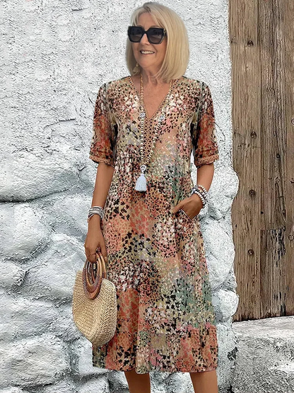 Suzanne | Abito Midi Estivo che Valorizza la Silhouette