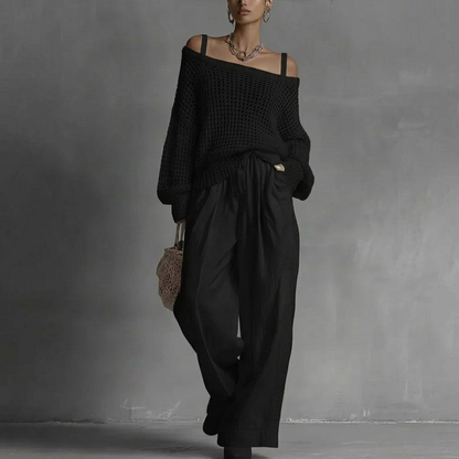 Clarissa | Completo Due Pezzi Elegante con Pantaloni Ampi 4