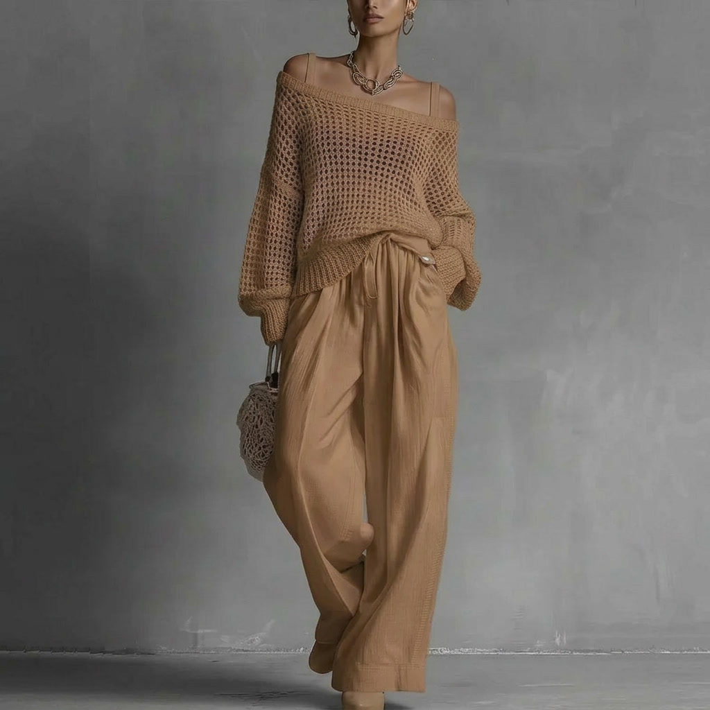 Clarissa | Completo Due Pezzi Elegante con Pantaloni Ampi 5