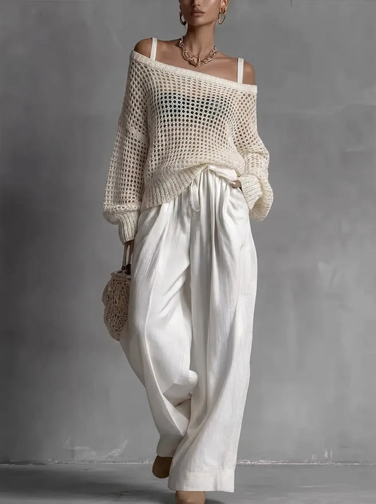 Clarissa | Completo Due Pezzi Elegante con Pantaloni Ampi 1